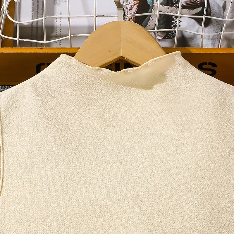 Wholesale Kids Girl'S Fashion Elegant Solid Color Pleated Stitching Sleeveless Dress - Image 3