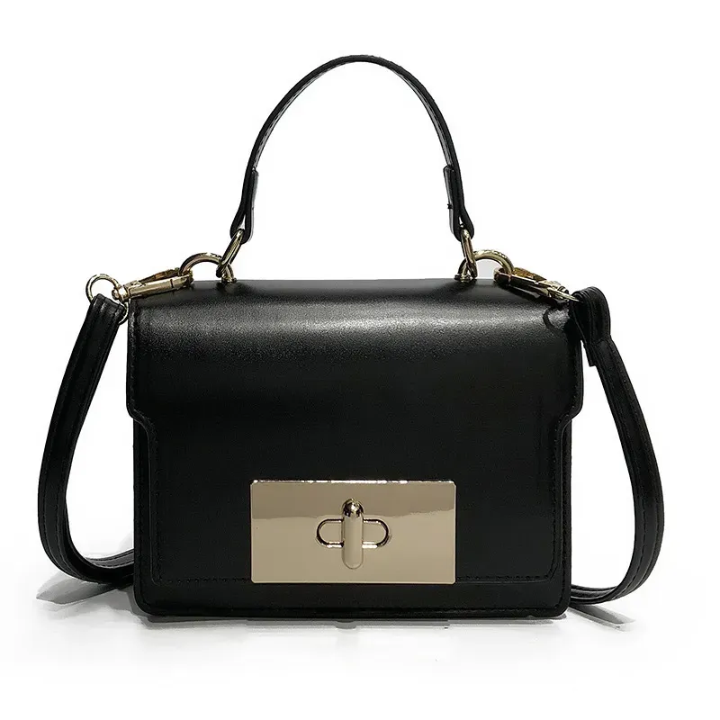 Simple Fashion Trendy All-match Versatile Shield Lock Buckle Messenger Handbags Design Crossbody Doctor Bags - Image 7