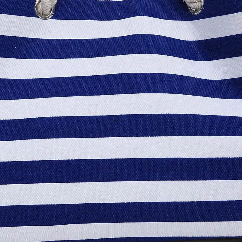 Simple Classic Burly Thick Rope Shoulder Handle Plus Large Capacity Bags With Stripes Pattern - Image 8