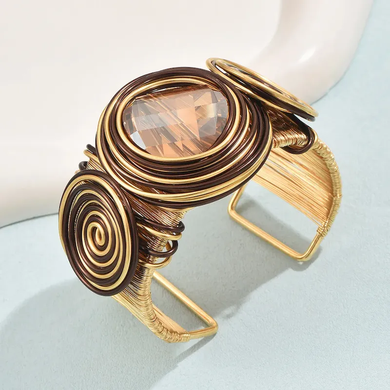 Wholesale Women Fashion Exaggerated Boho Floral Bracelet - Image 17