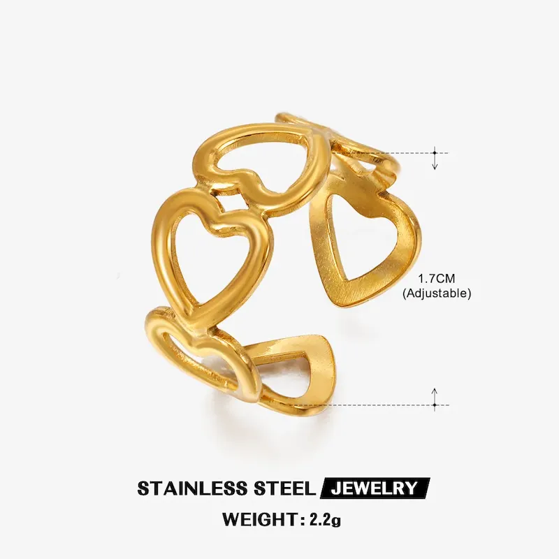 Wholesale Simple Fashion Stainless Steel Heart Ring - Image 27