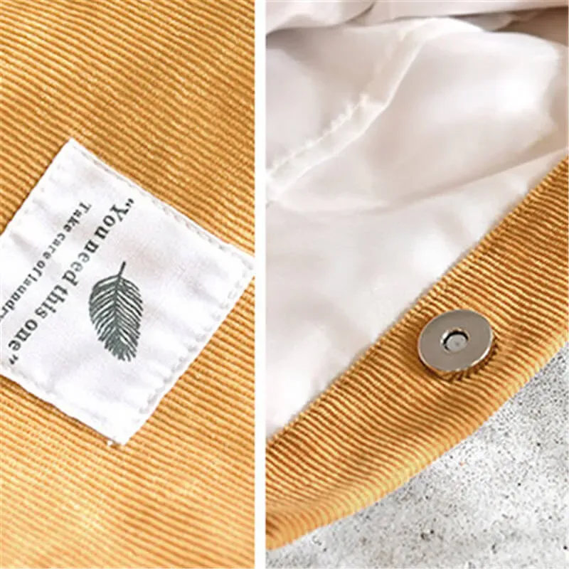 Women Fashion Large Capacity Corduroy Tote Bag - Image 3