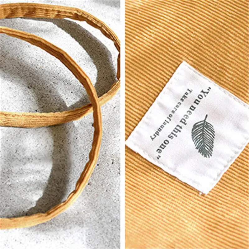 Women Fashion Large Capacity Corduroy Tote Bag - Image 4