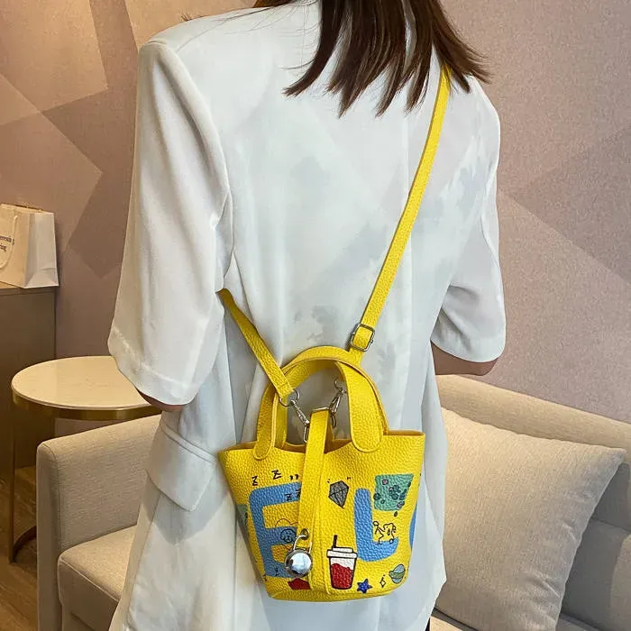 Women Fashion Cartoon Printing PU Leather Crossbody Bags - Image 5