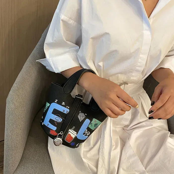 Women Fashion Cartoon Printing PU Leather Crossbody Bags - Image 7