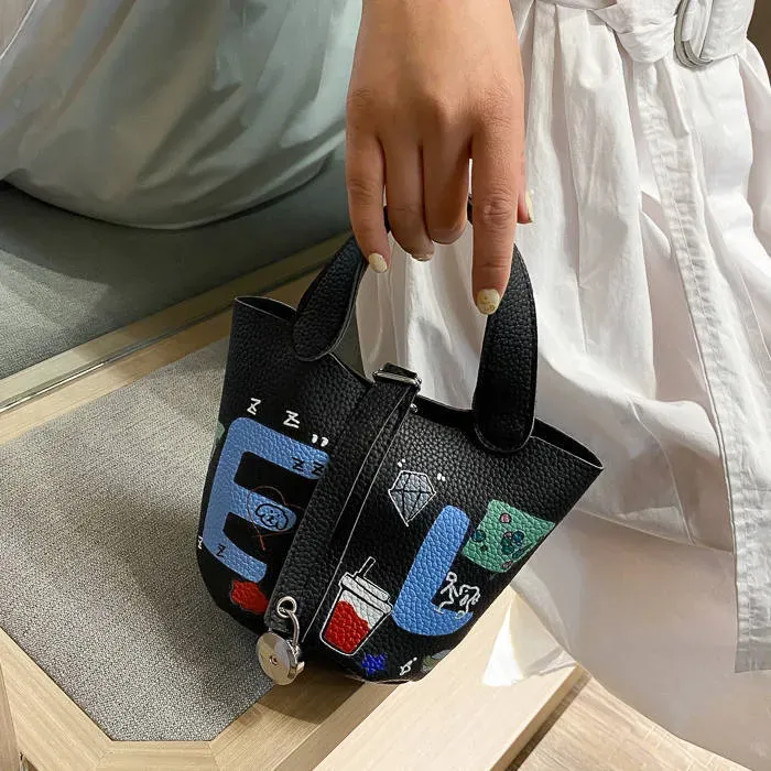 Women Fashion Cartoon Printing PU Leather Crossbody Bags - Image 8