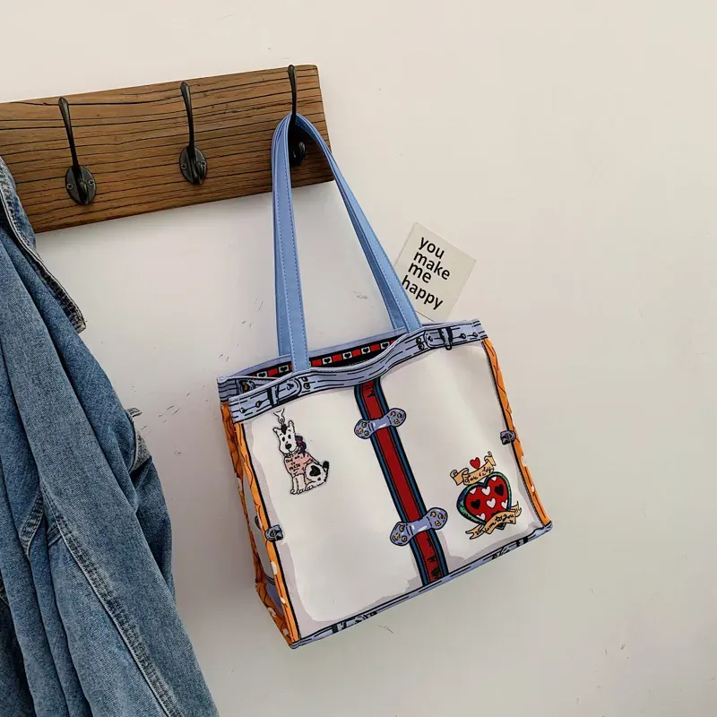 Women Simplicity Large Capacity Canvas Shoulder Bag - Image 3