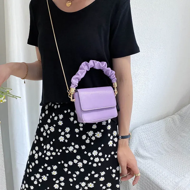 Women Solid Color Metal Chain Mini Shoulder Bag - Image 10