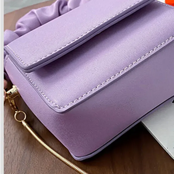 Women Solid Color Metal Chain Mini Shoulder Bag - Image 14