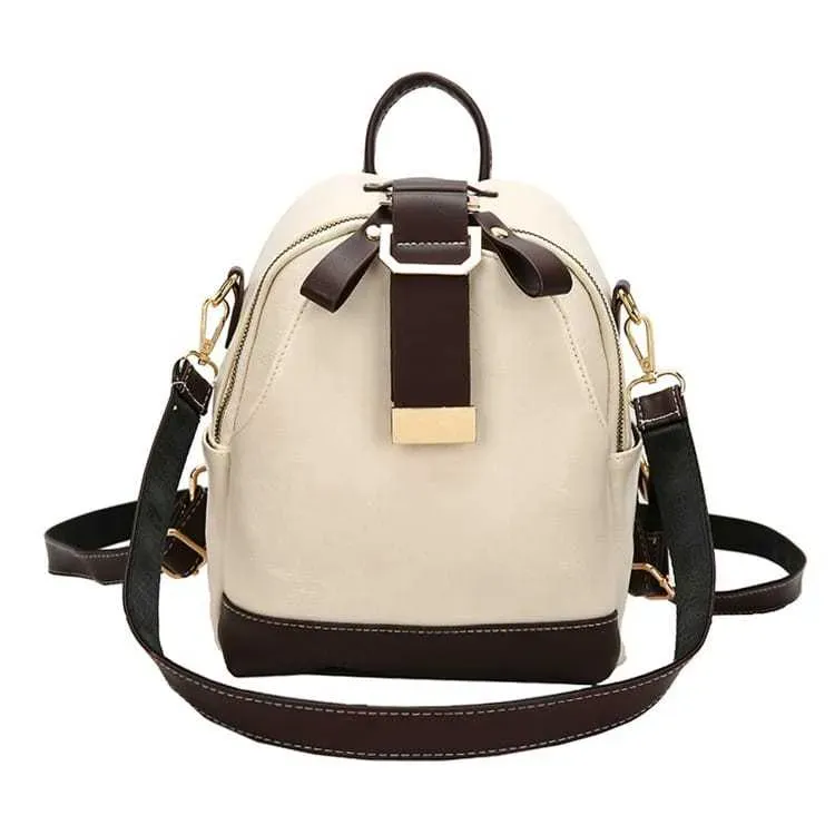 Women Classic Color Blocking Multi-pocket Backpack - Image 3