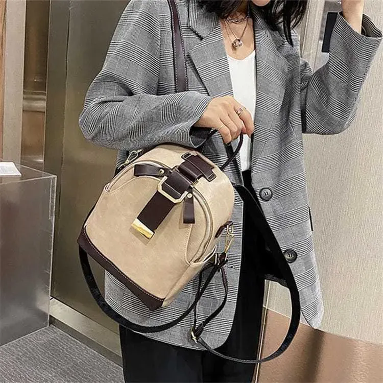 Women Classic Color Blocking Multi-pocket Backpack - Image 9