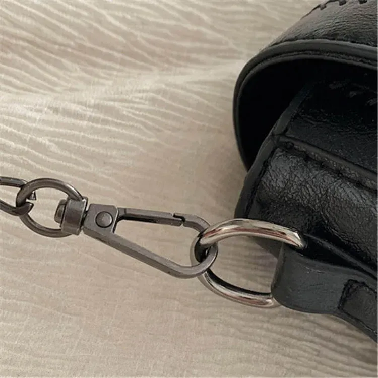 Women Retro Solid Color Flap Crossbody Bag - Image 5