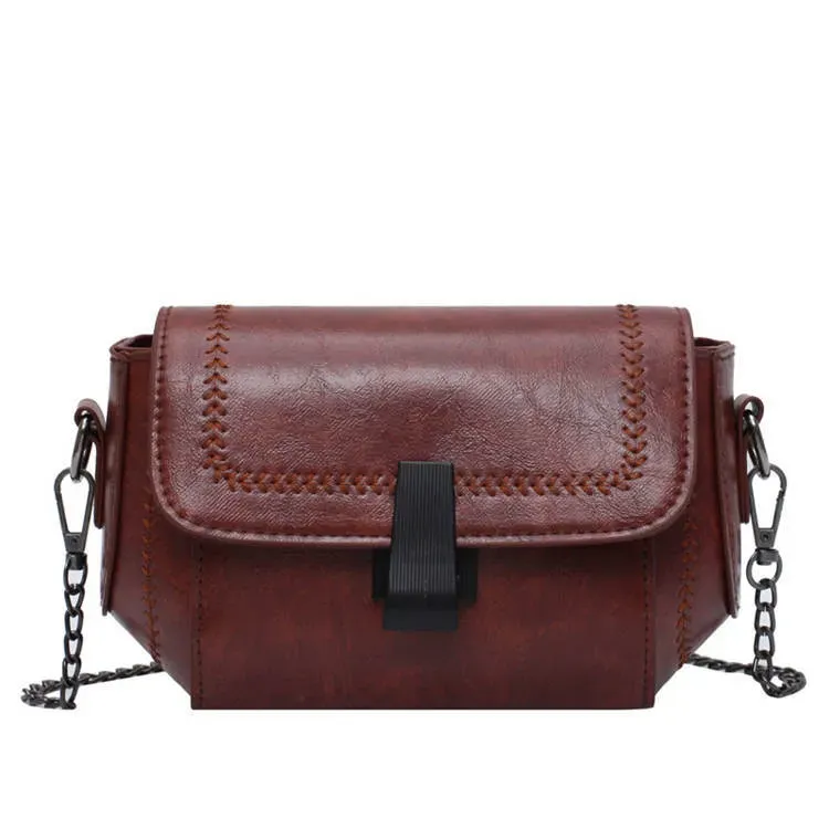 Women Retro Solid Color Flap Crossbody Bag - Image 9