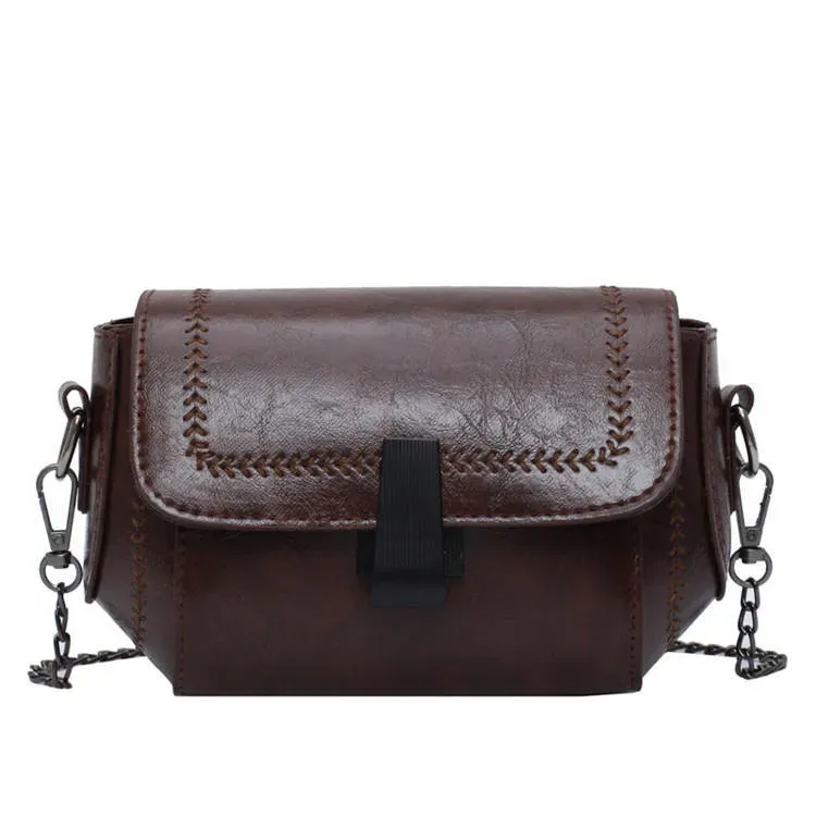 Women Retro Solid Color Flap Crossbody Bag - Image 10