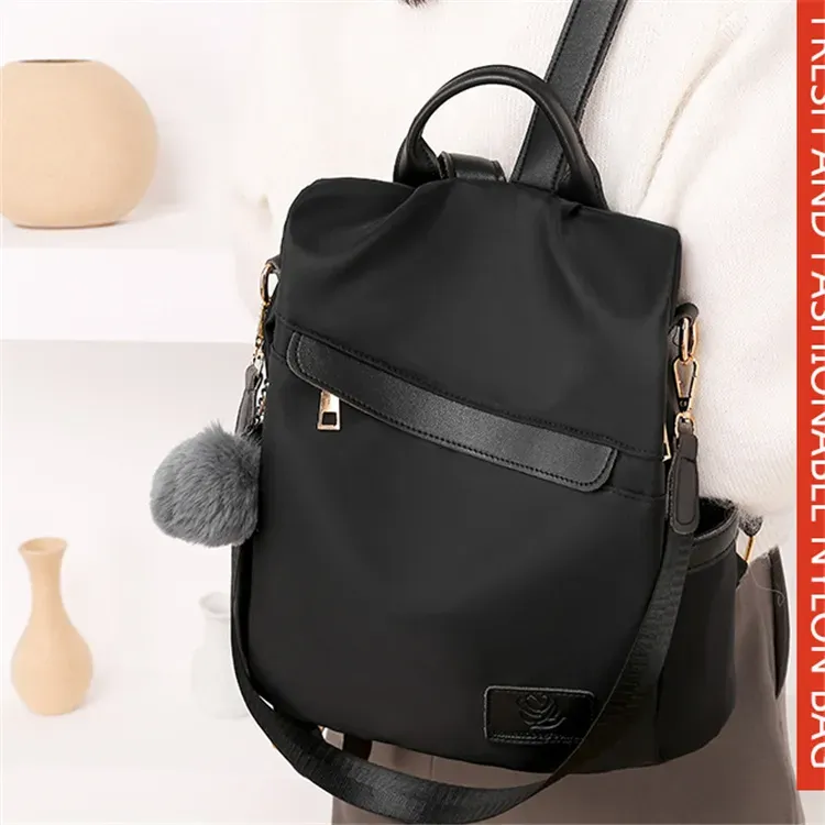 Women Fashion Color Blocking Patchwork Large Capacity Backpack - Image 4
