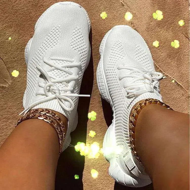 Women Fashion Casual Solid Color Breathable Mesh Sneakers - Image 11