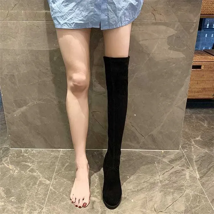 Size:4.5-7.5 Women Fashion Solid Color Over The Knee Boots - Image 5