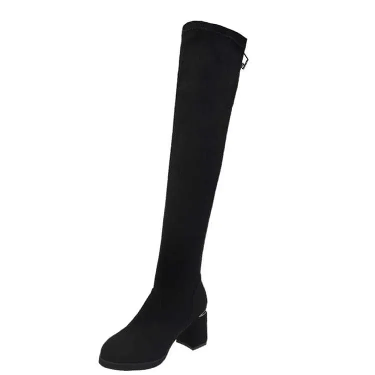 Size:4.5-7.5 Women Fashion Solid Color Over The Knee Boots - Image 8