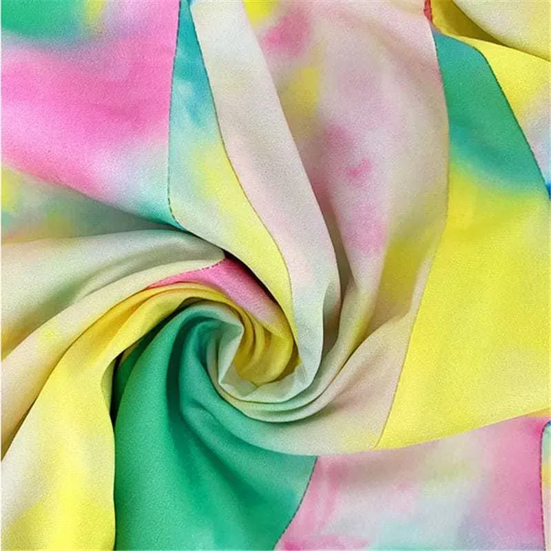 2XL-5XL Women Fashion Plus Size Deep V Geometric Print Long Sleeve Swing Dress - Image 6