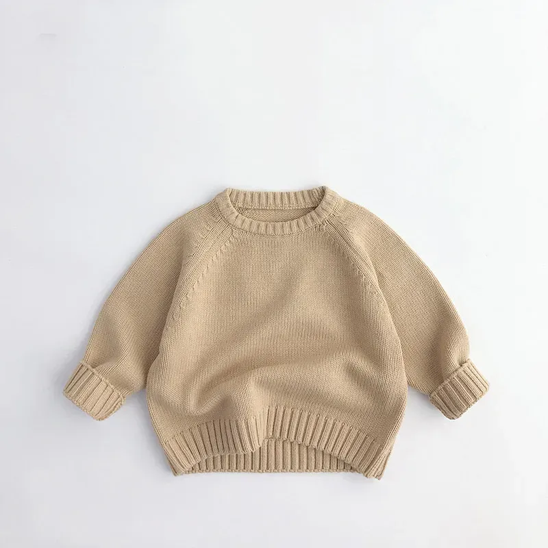 Wholesale Kids Boys And Girls Autumn And Winter Solid Color Round-Neck Long-Sleeve Sweater - Image 6