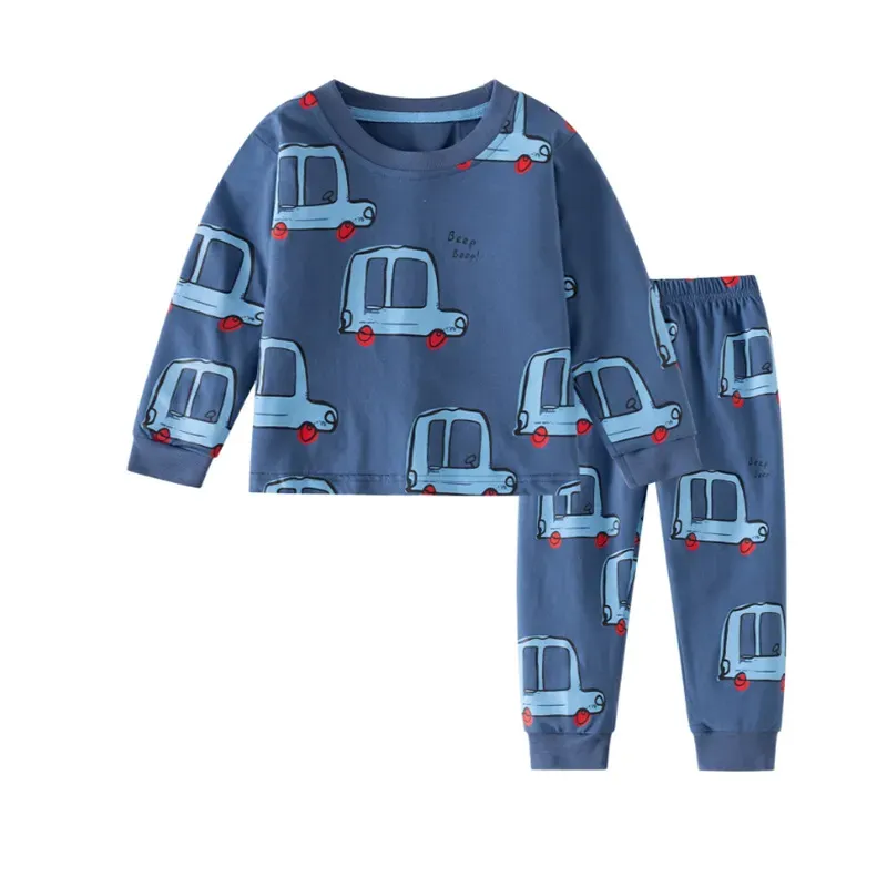 Wholesale Kids Boys Fashion Cartoon Printed Long Sleeve Top Slim Fit Pants Two-Piece Set - Image 3