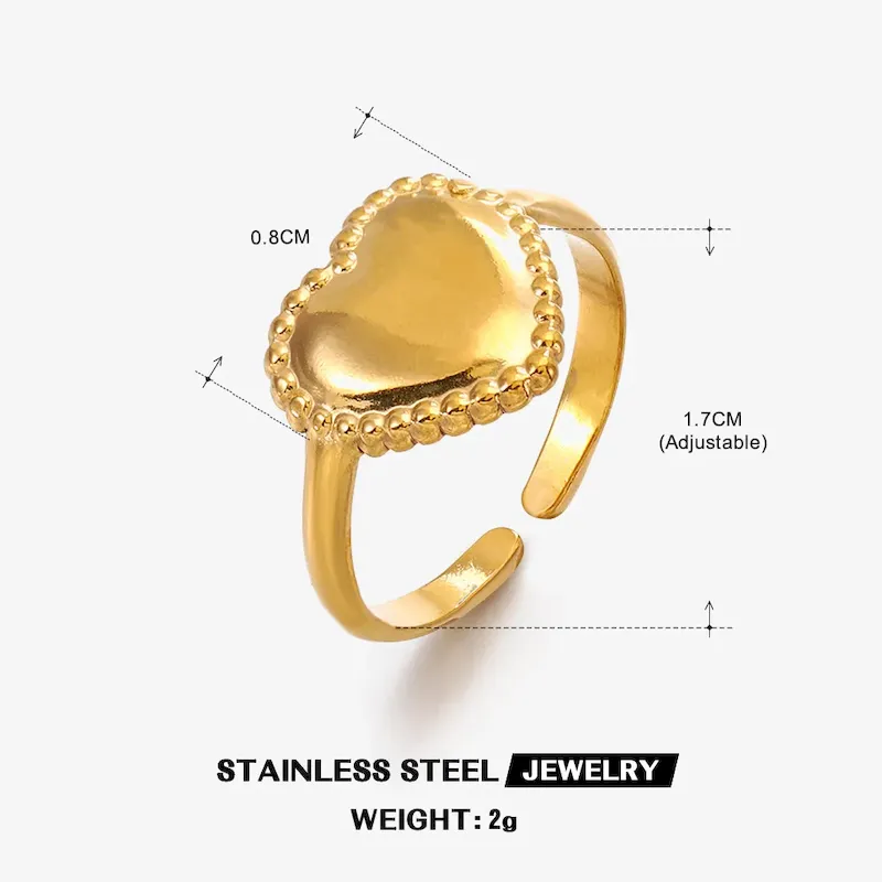 Wholesale Simple Fashion Stainless Steel Heart Ring - Image 15