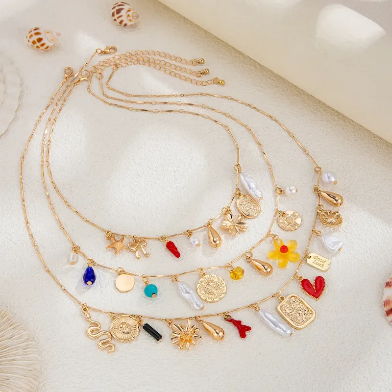 Wholesale Bohemian Multi-Element Pendant Multi-Layer Necklace - Image 4