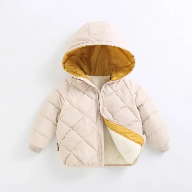 Wholesale Kids Boys And Girls Fall/Winter Cotton-Padded Fleece-Lined Warm Long-Sleeve Hoodies Coat - Image 9