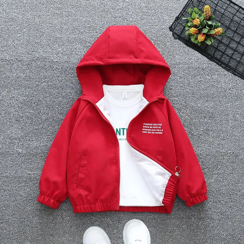 Wholesale Boy'S Fashion Casual Letter Printed Zipper Pockets Long-Sleeve Hoodies Coat - Image 4