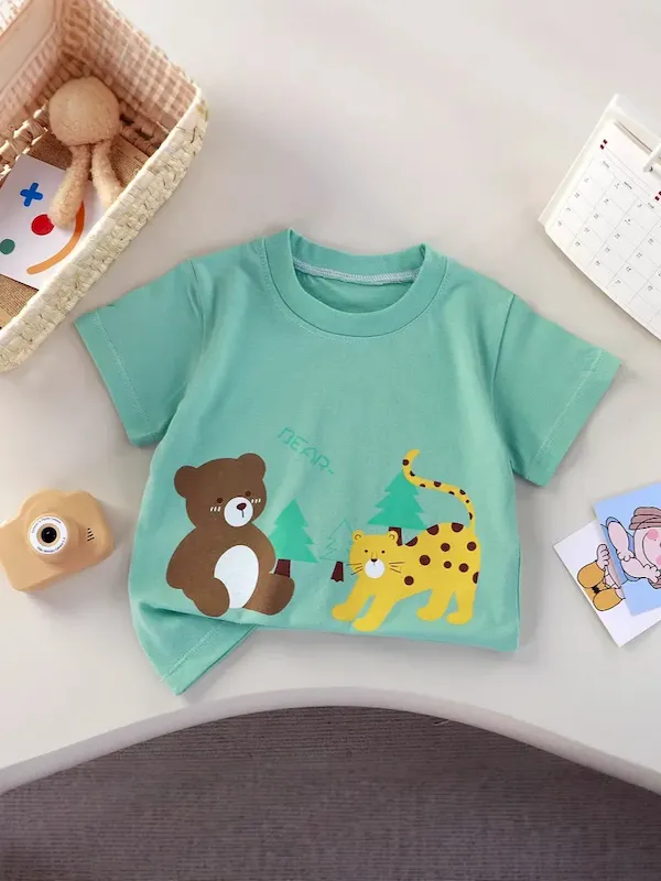 Wholesale Kids Boys And Girls Fashion Cartoon Short-Sleeve T-Shirt