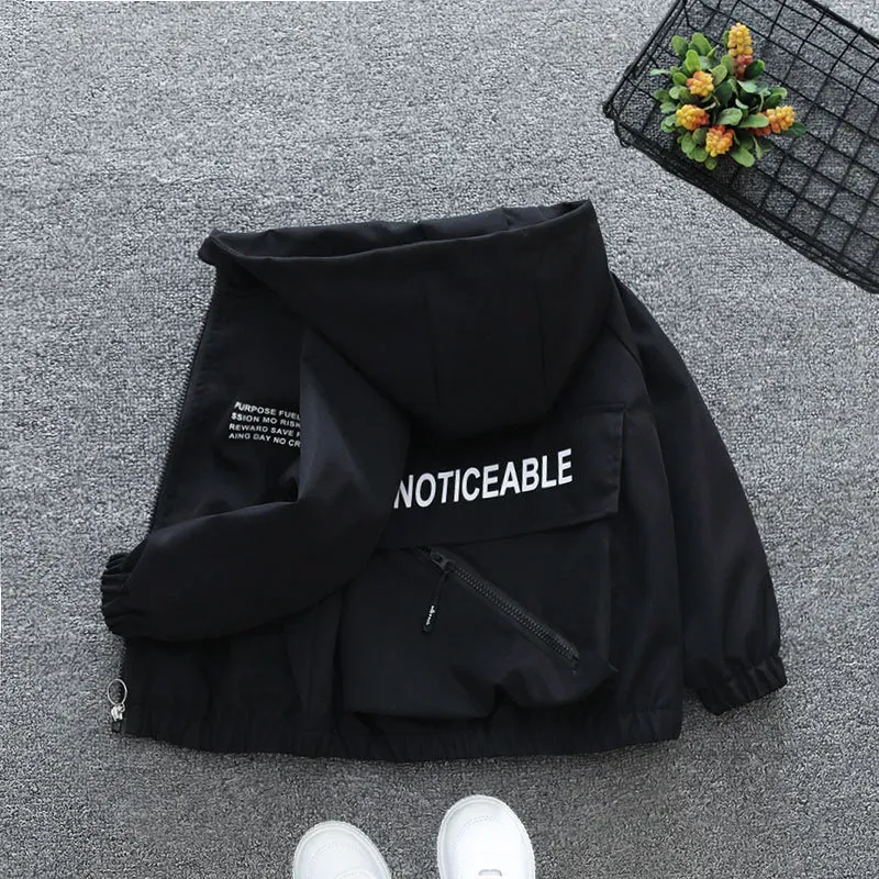 Wholesale Boy'S Fashion Casual Letter Printed Zipper Pockets Long-Sleeve Hoodies Coat - Image 6