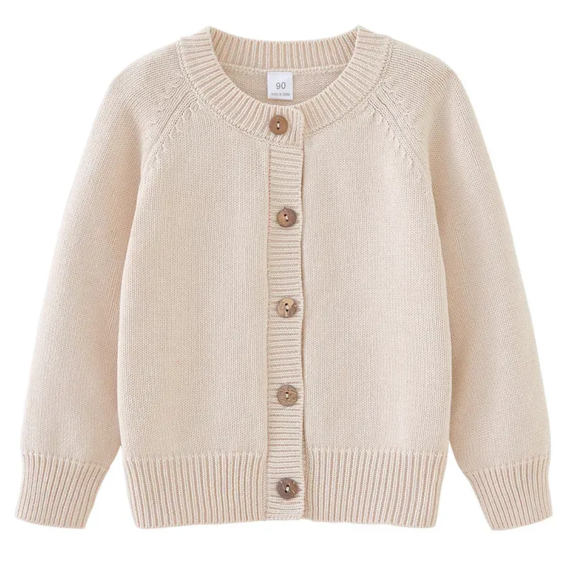Wholesale Kids Toddler Boys Girls Autumn Winter Casual Cute Solid Color Cardigan Knitted Long Sleeve Sweater - Image 6