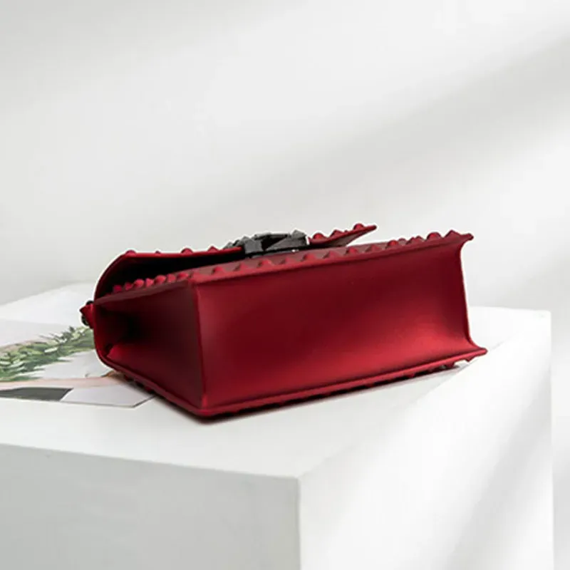 20*8*14cm Women Fashion Matte Surface Rivet Design Crossbody Bag - Image 6