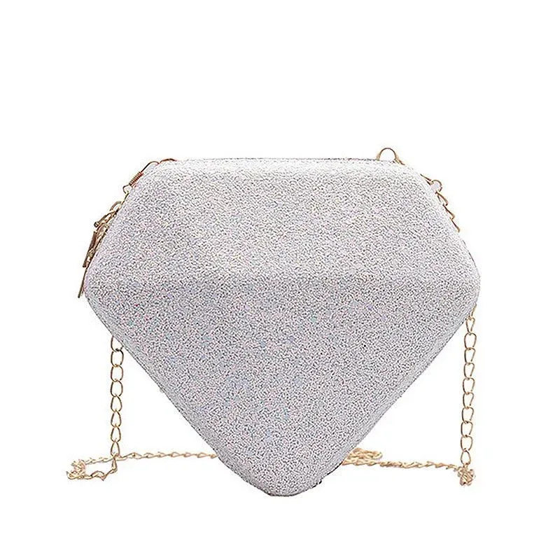 New Style Diamond Shaped Sequins Chain Unique Crossbody Bag - Image 8