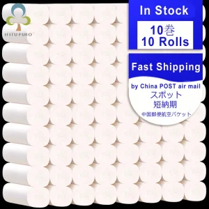 10 Rolls/Lot Fast Shipping Toilet Roll Paper 4 Layers Home Bath Toilet Roll Paper Primary Wood Pulp Toilet Paper Tissue Roll