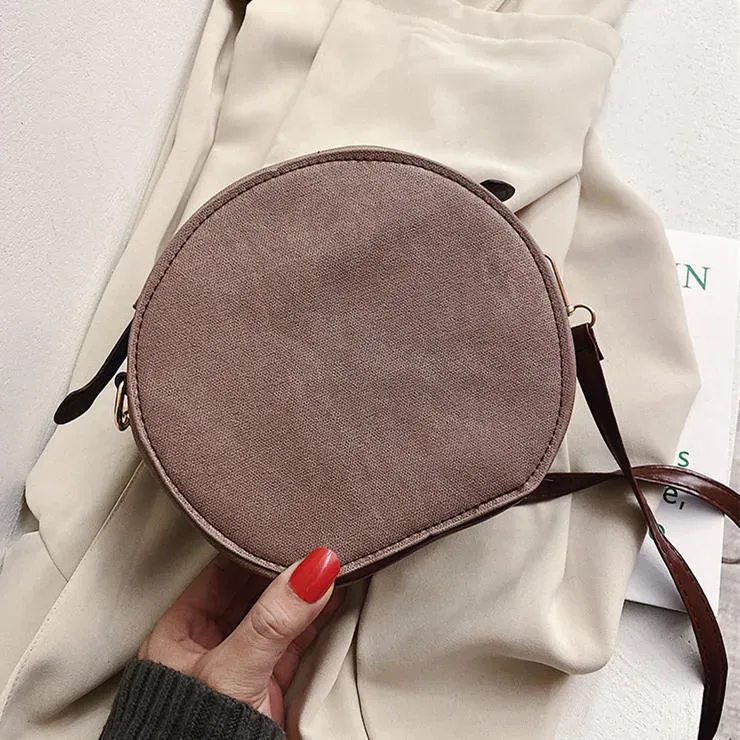 Women Vintage Round Shape Single Strap PU Crossbody Bag - Image 5