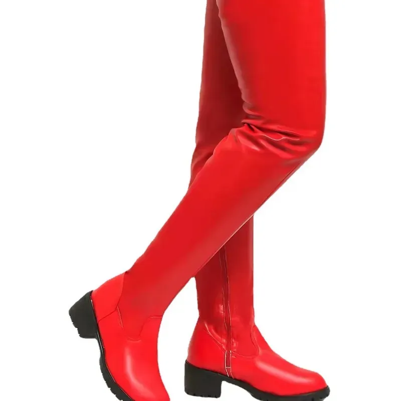 Women Fashion Over Knee Platform Round Toe Over The Knee Boots - Image 6