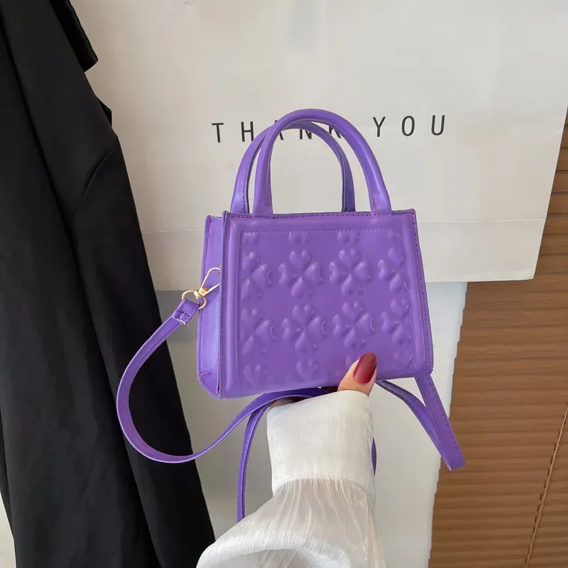 Simple Solid Color Indentation Shoulder Bag - Image 3