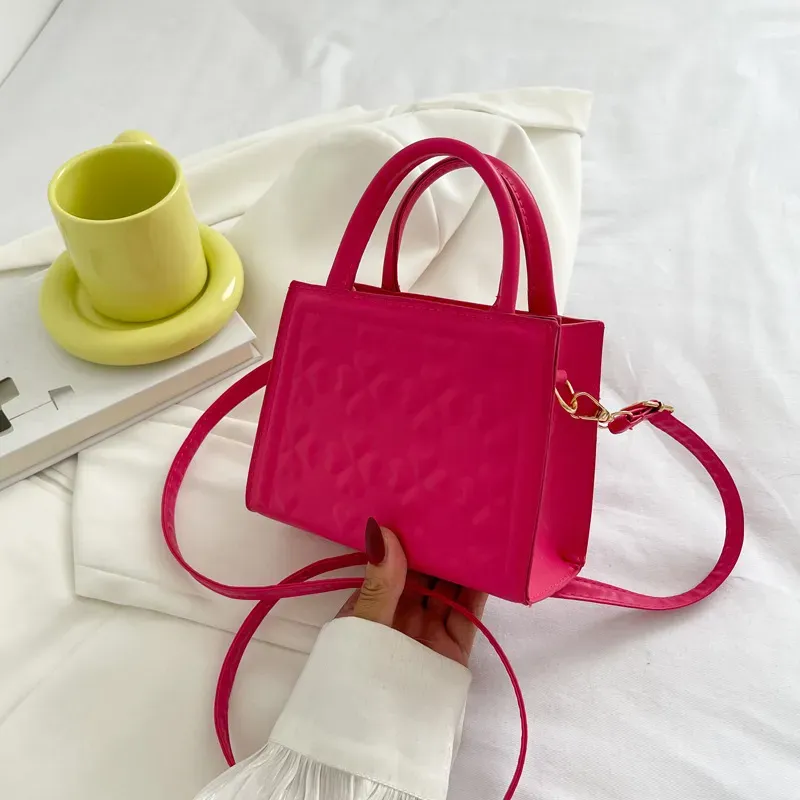 Simple Solid Color Indentation Shoulder Bag - Image 16