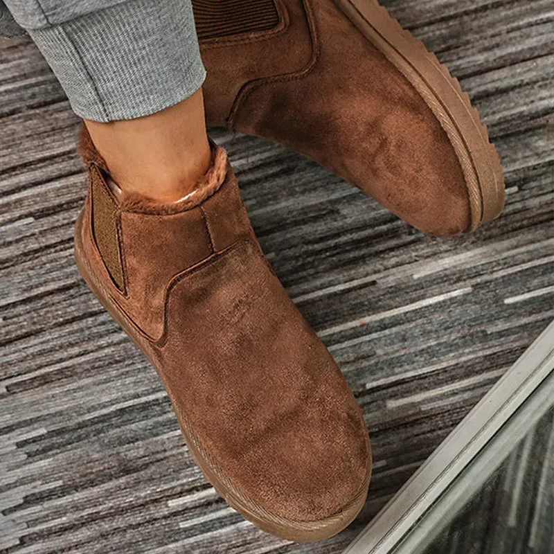 Women Fashion Fleece Round Toe Short Boots - Image 3