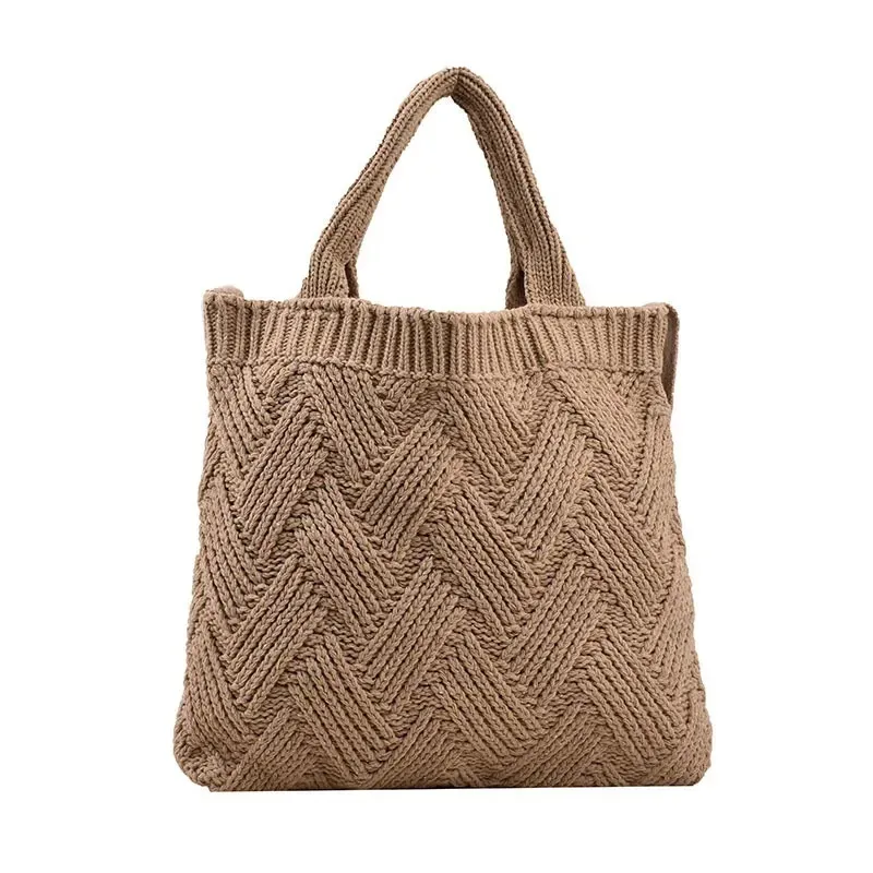 Women'S Fashion Knitted Vintage Woven Tote Bag - Image 7