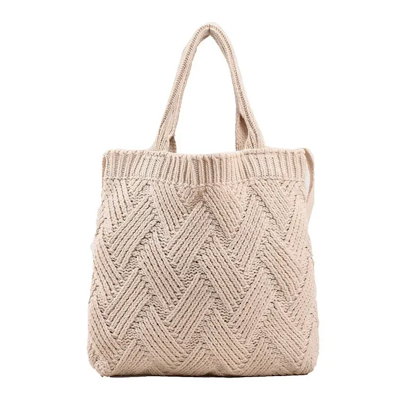 Women'S Fashion Knitted Vintage Woven Tote Bag - Image 8