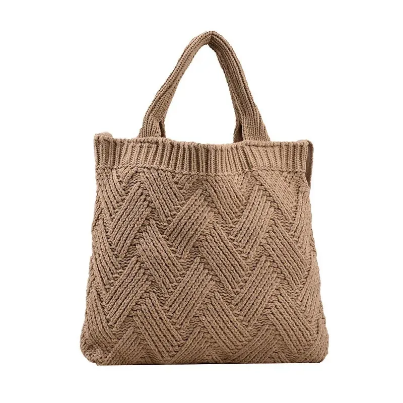 Women'S Fashion Knitted Vintage Woven Tote Bag - Image 9