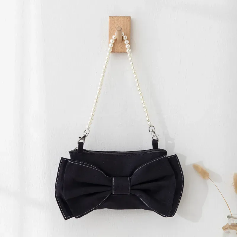 Women'S Fashion Big Bow Pearl Tote Bag - Image 7