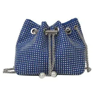 Women Fashion Rhinestone Chain Bucket Bag - Image 9