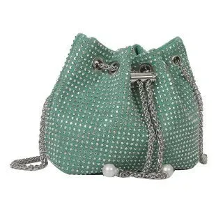 Women Fashion Rhinestone Chain Bucket Bag - Image 10