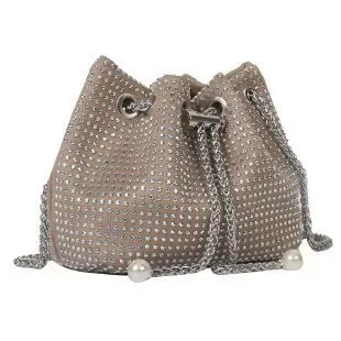 Women Fashion Rhinestone Chain Bucket Bag - Image 12