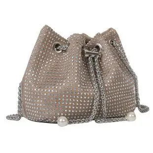 Women Fashion Rhinestone Chain Bucket Bag - Image 21