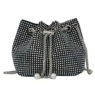 Women Fashion Rhinestone Chain Bucket Bag - Image 22