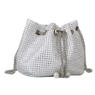 Women Fashion Rhinestone Chain Bucket Bag - Image 23